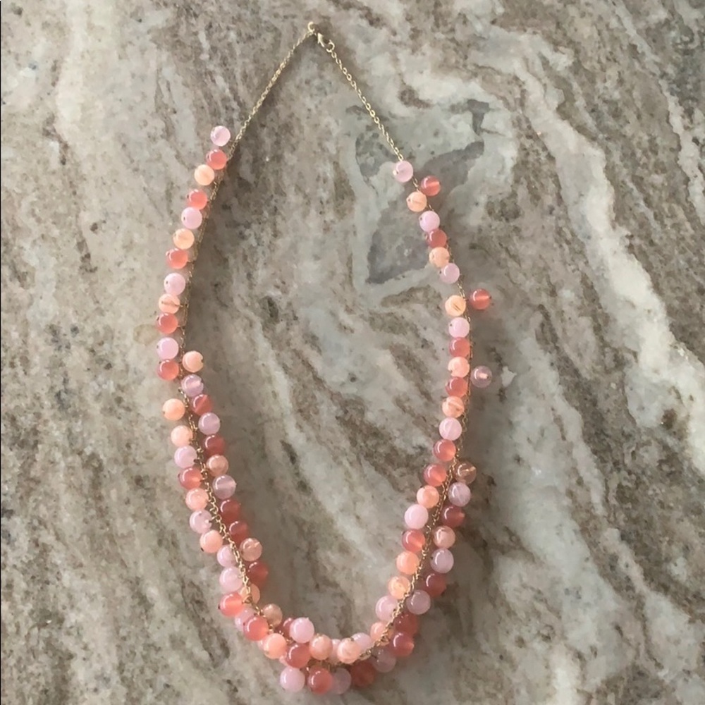 LOFT shades of pink crystal ball necklace